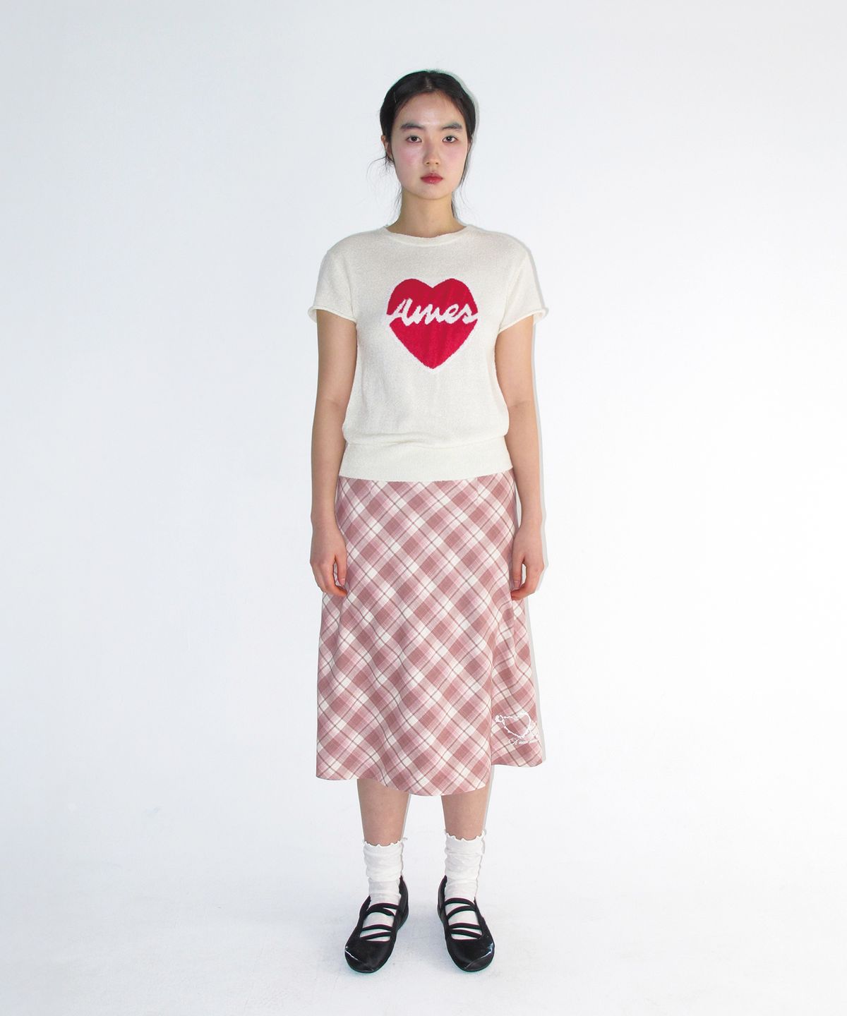아메스 월드와이드(AMES-WORLDWIDE) GRACE FLARED MIDI SKIRT PINK