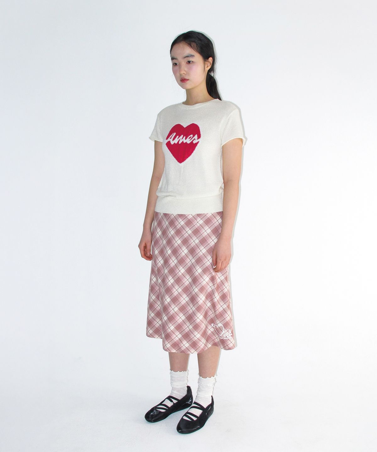 아메스 월드와이드(AMES-WORLDWIDE) GRACE FLARED MIDI SKIRT PINK