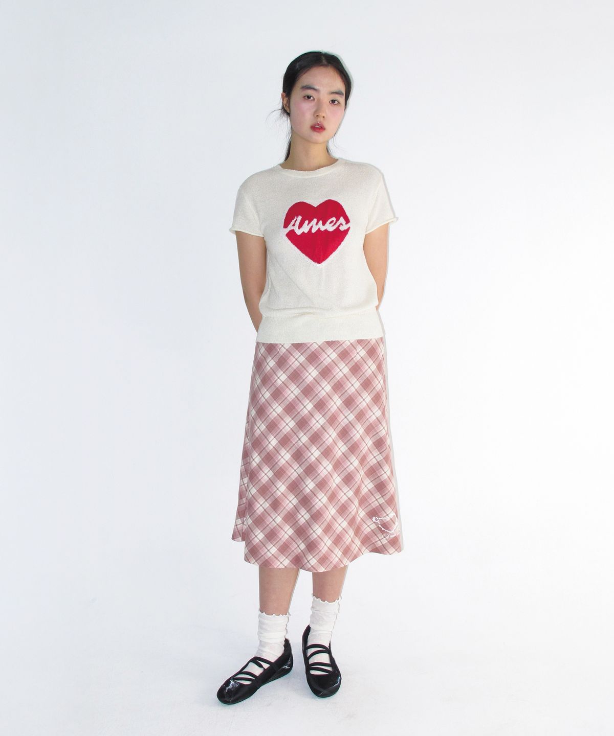아메스 월드와이드(AMES-WORLDWIDE) GRACE FLARED MIDI SKIRT PINK