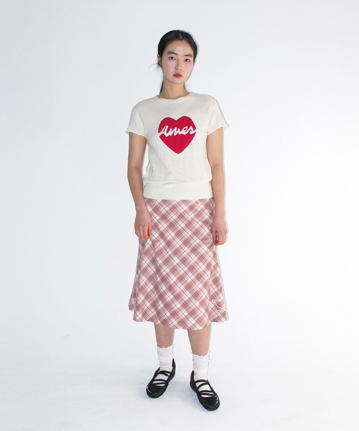 아메스 월드와이드(AMES-WORLDWIDE) GRACE FLARED MIDI SKIRT PINK