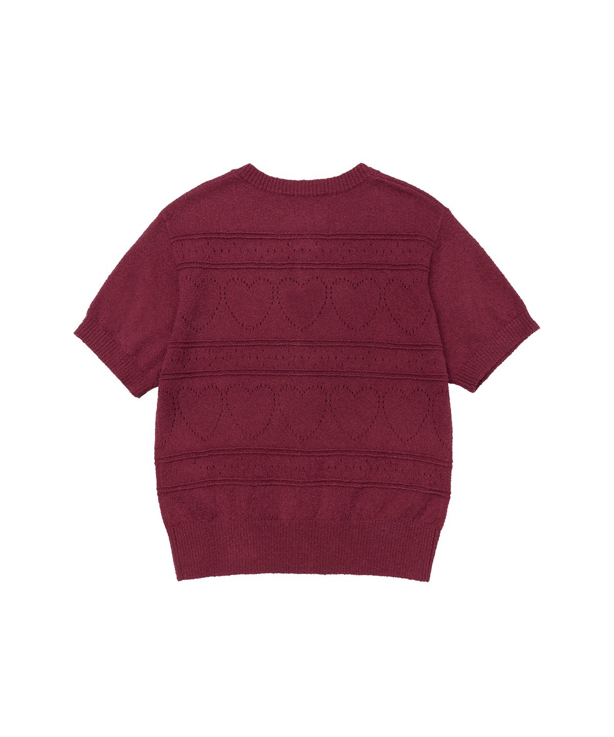 아메스 월드와이드(AMES-WORLDWIDE) HEART CROCHET SHORT SLEEVE CARDIGAN RED
