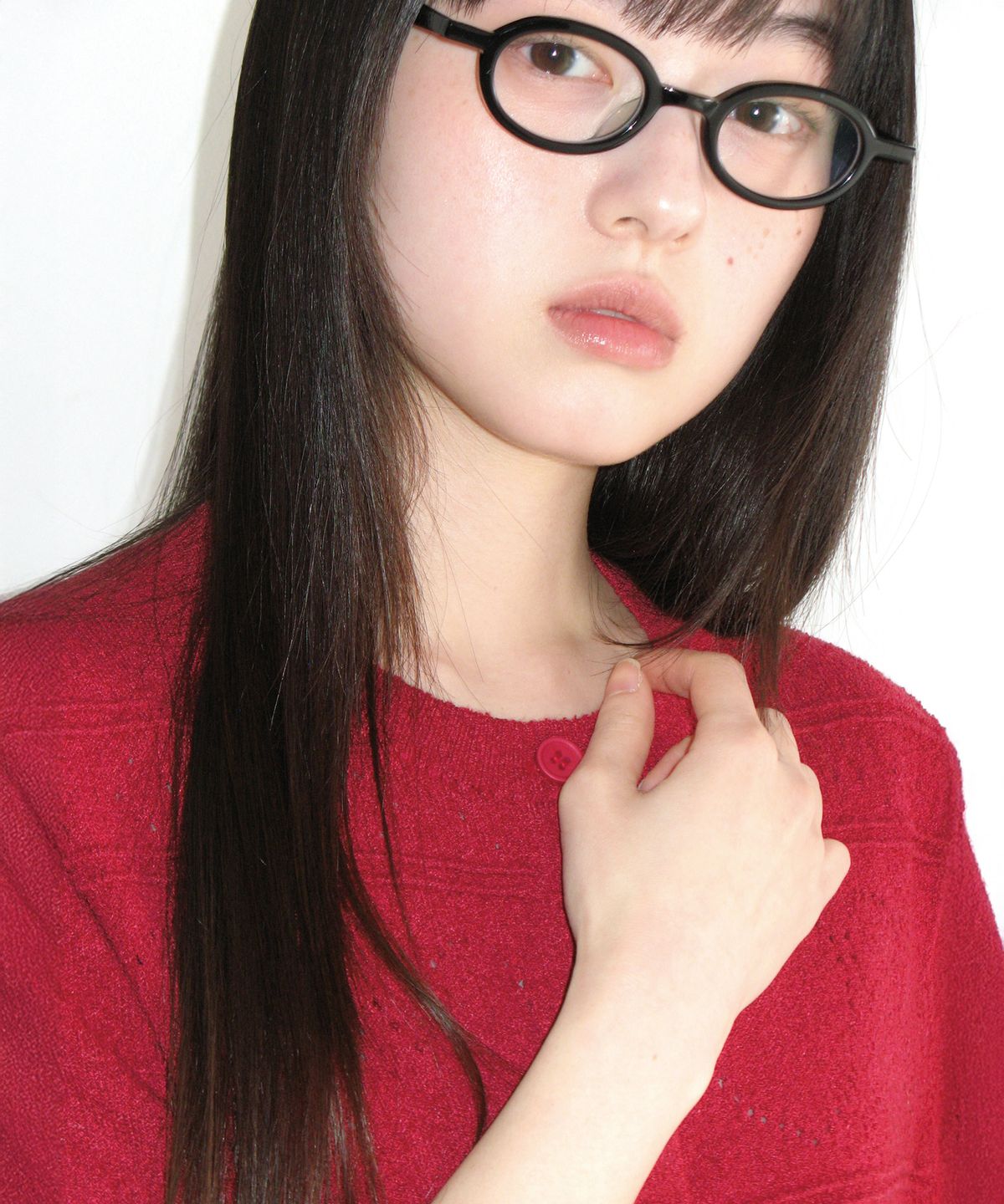아메스 월드와이드(AMES-WORLDWIDE) HEART CROCHET SHORT SLEEVE CARDIGAN RED