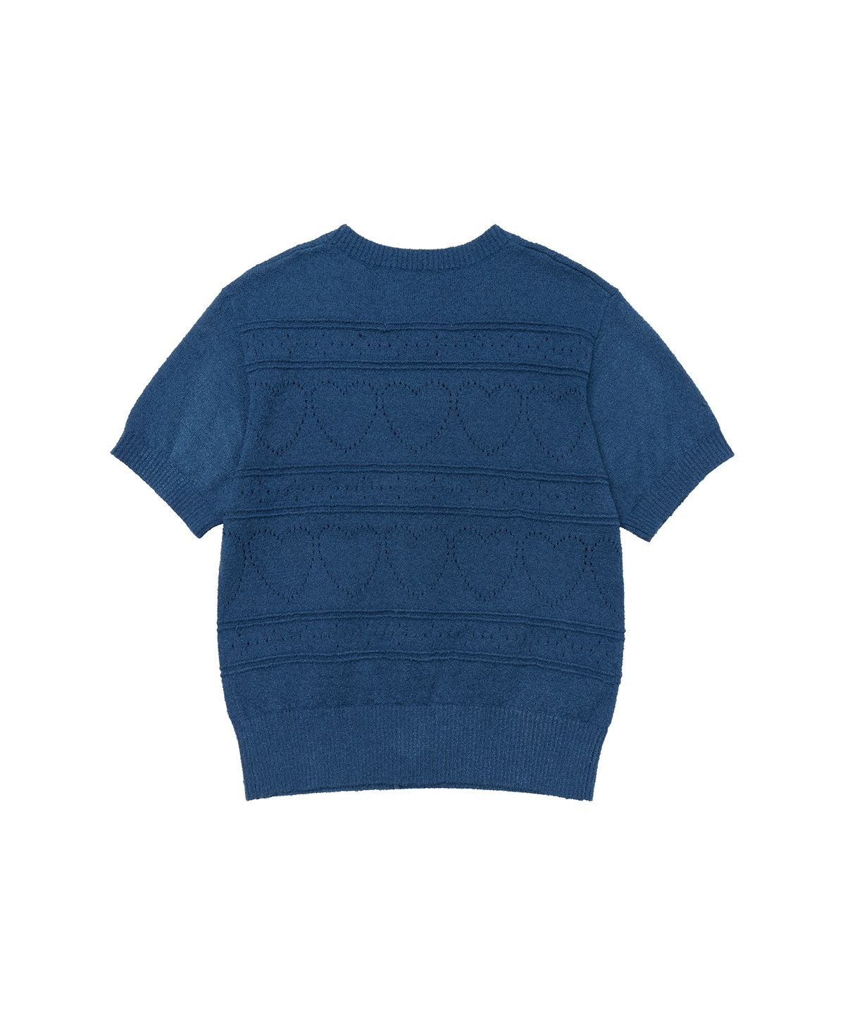 아메스 월드와이드(AMES-WORLDWIDE) HEART CROCHET SHORT SLEEVE CARDIGAN BLUE