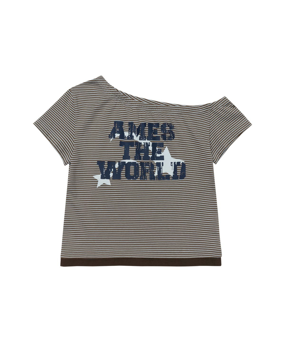 아메스 월드와이드(AMES-WORLDWIDE) ONE SHOULDER LETTERING TEE BLUE