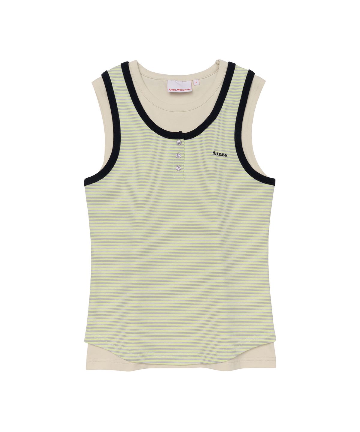 아메스 월드와이드(AMES-WORLDWIDE) LAYERED BUTTON SLEEVELESS YELLOW