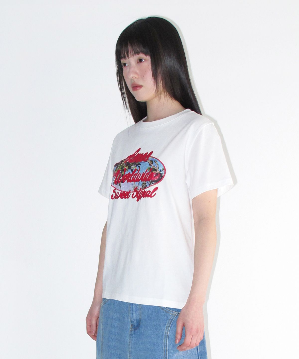 아메스 월드와이드(AMES-WORLDWIDE) PALM TREE OVAL TEE WHITE