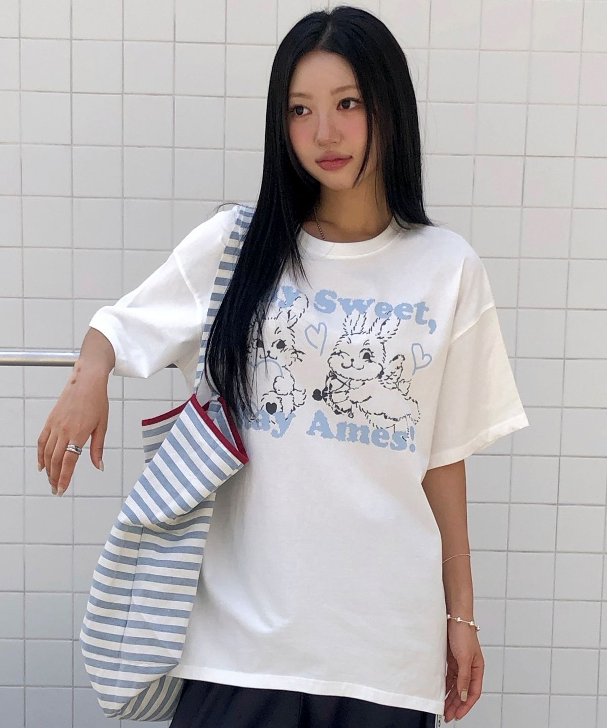 아메스 월드와이드(AMES-WORLDWIDE) SWEET RABBIT TEE WHITE