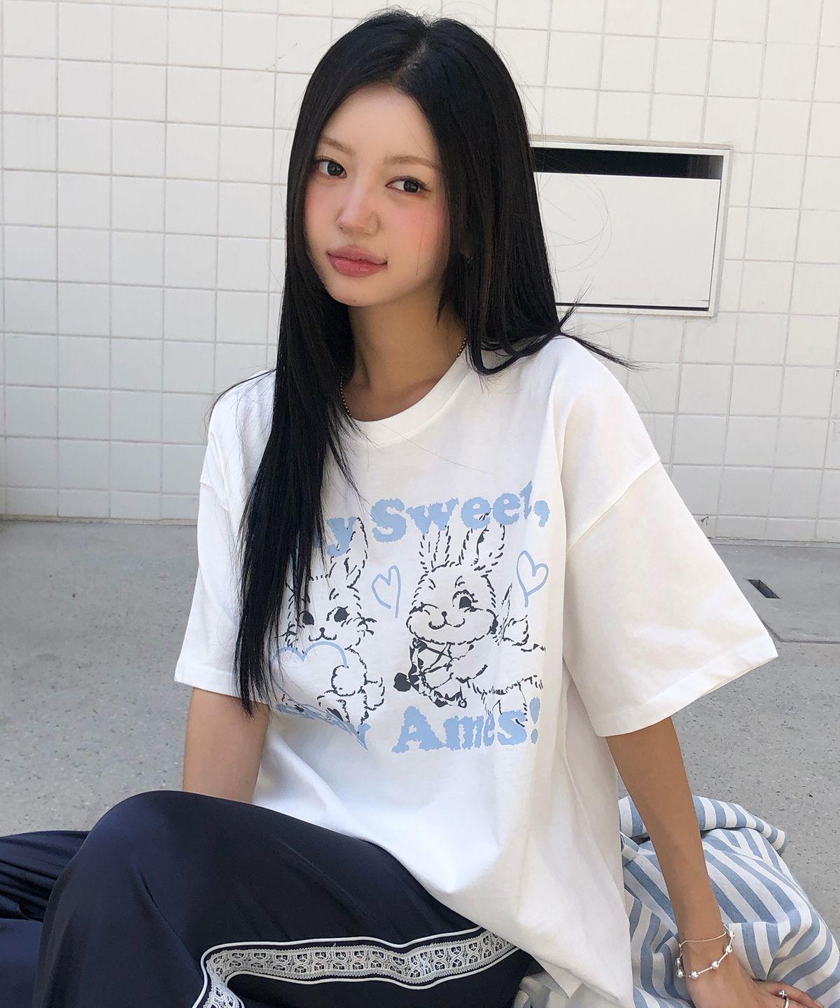 아메스 월드와이드(AMES-WORLDWIDE) SWEET RABBIT TEE WHITE