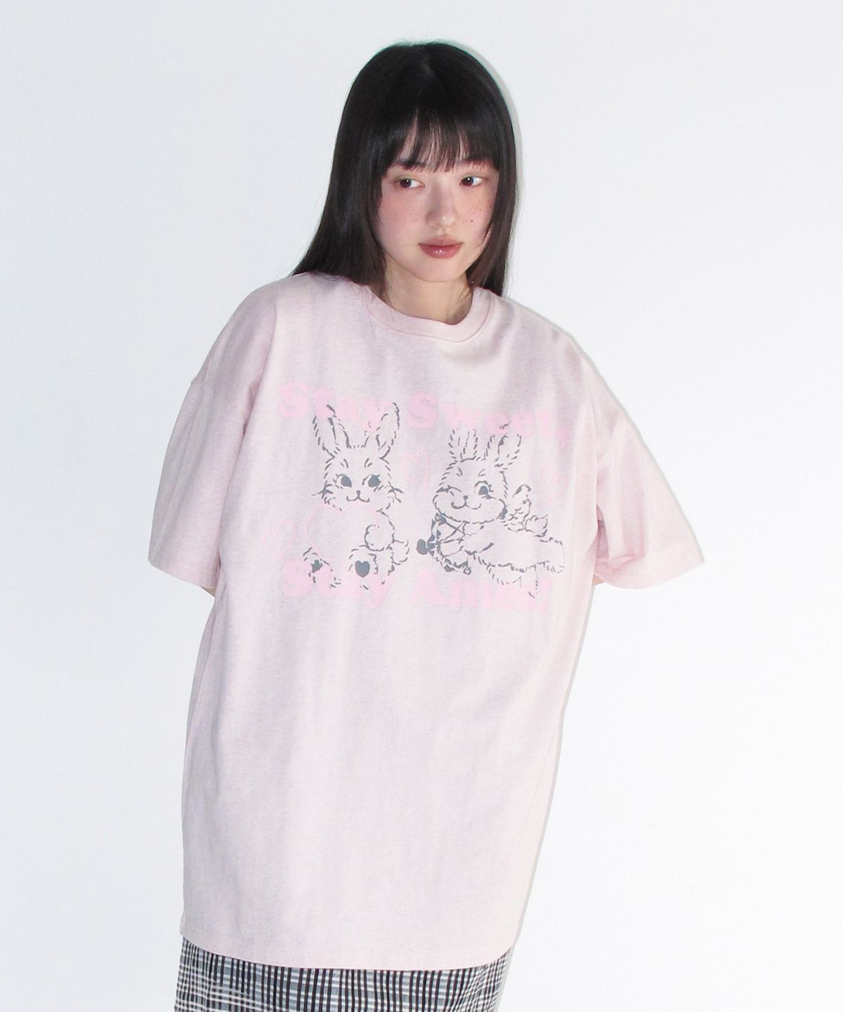 아메스 월드와이드(AMES-WORLDWIDE) SWEET RABBIT TEE PINK