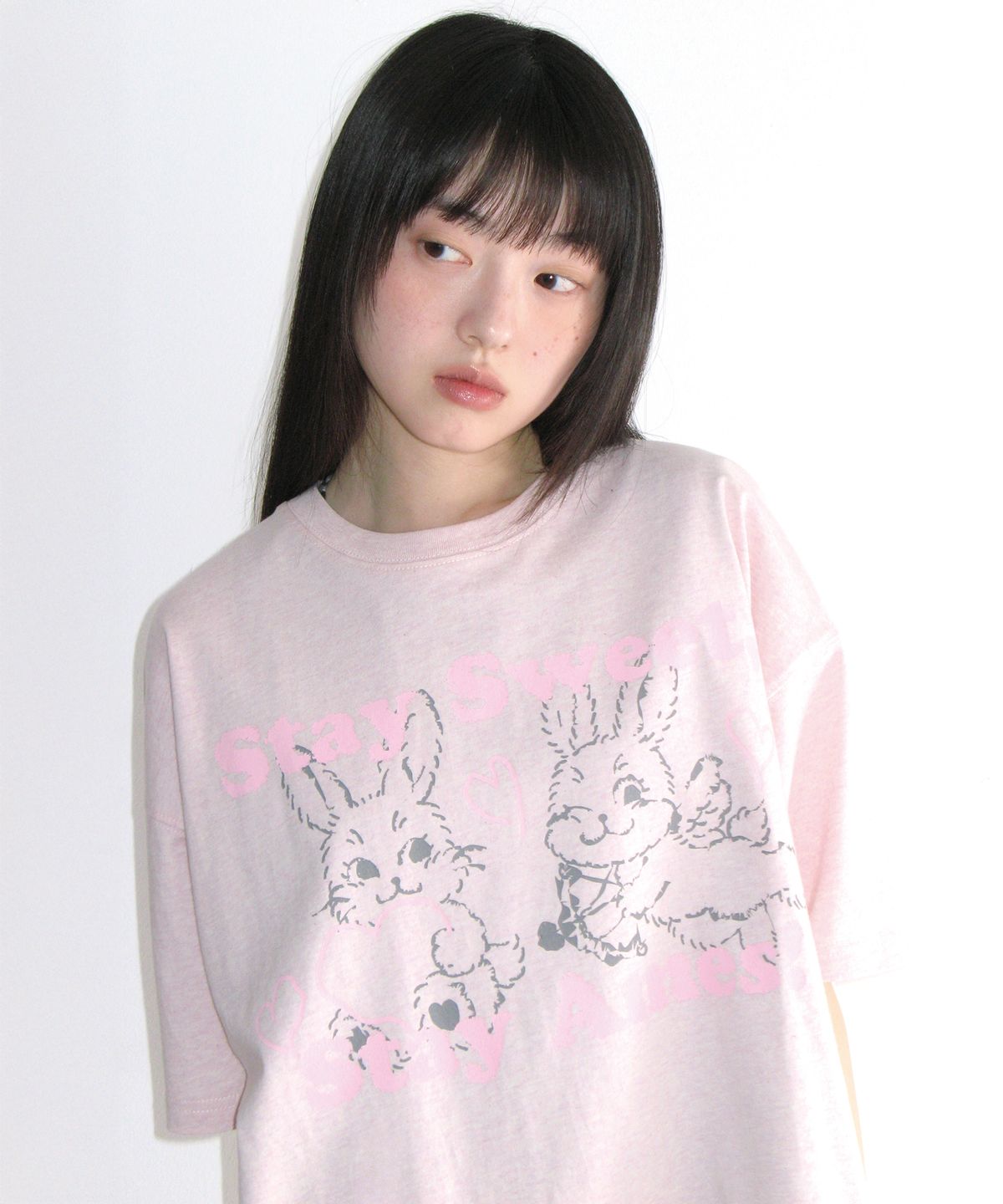 아메스 월드와이드(AMES-WORLDWIDE) SWEET RABBIT TEE PINK