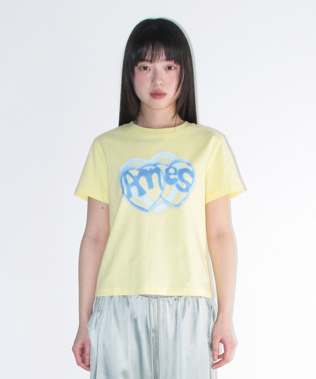 아메스 월드와이드(AMES-WORLDWIDE) HEART SPRAY TEE YELLOW