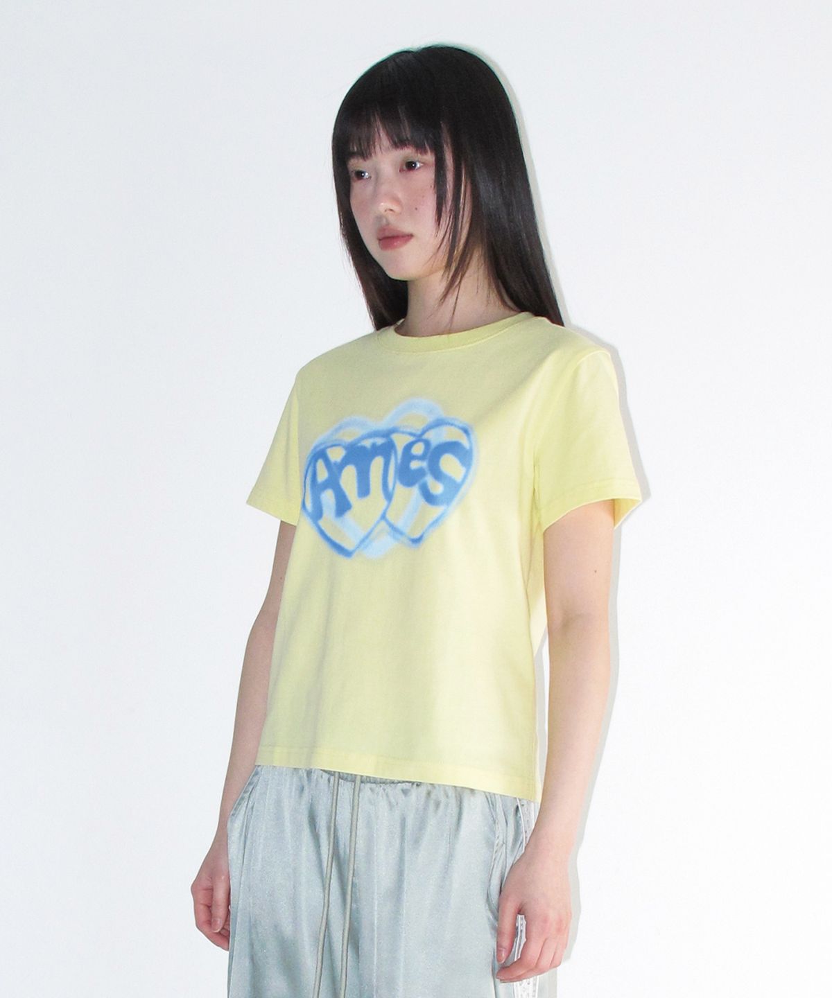 아메스 월드와이드(AMES-WORLDWIDE) HEART SPRAY TEE YELLOW