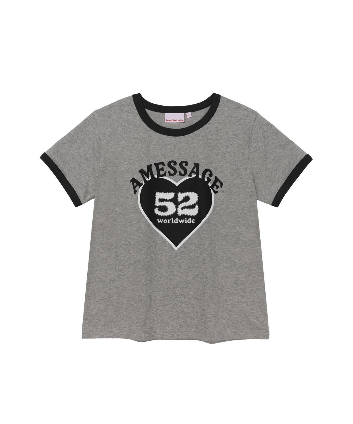 아메스 월드와이드(AMES-WORLDWIDE) 52 HEART RINGER CROP TEE GREY