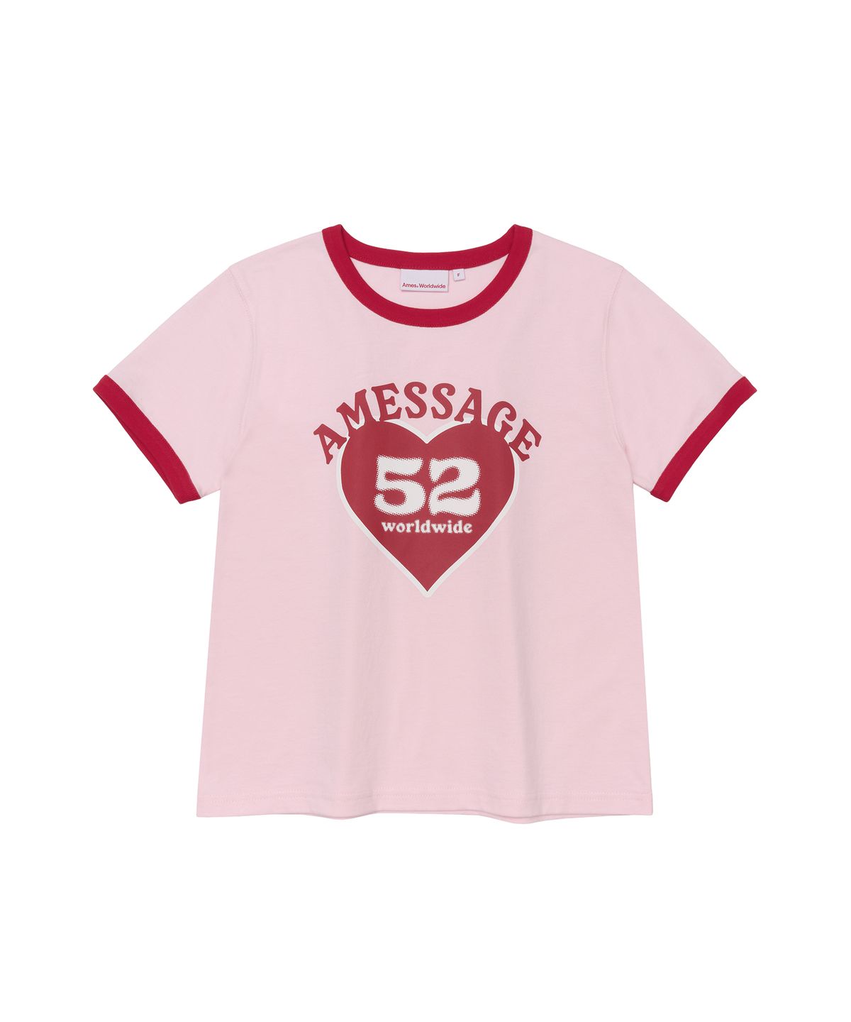 아메스 월드와이드(AMES-WORLDWIDE) 52 HEART RINGER CROP TEE PINK