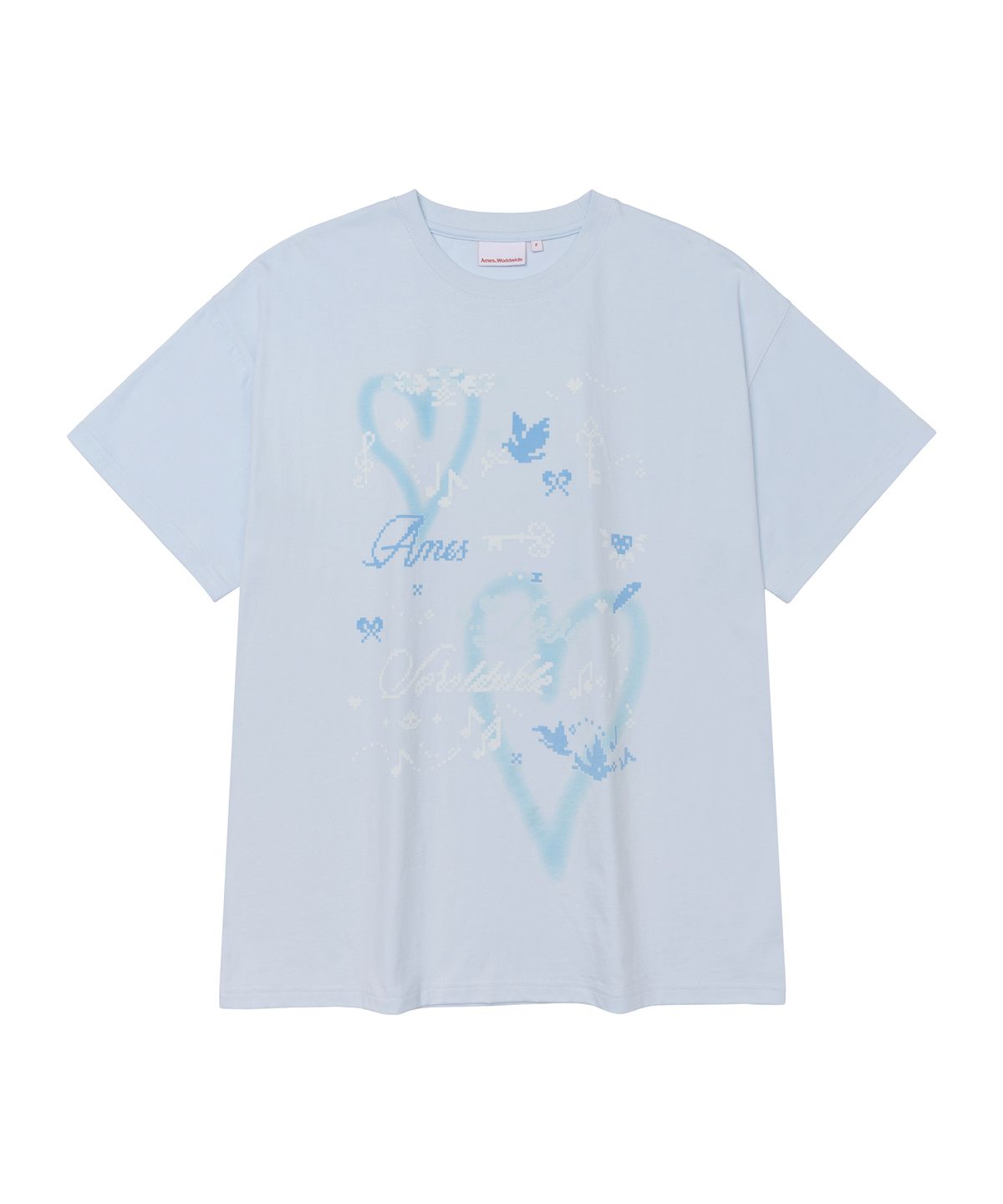 아메스 월드와이드(AMES-WORLDWIDE) HEART PIXEL ART TEE BLUE