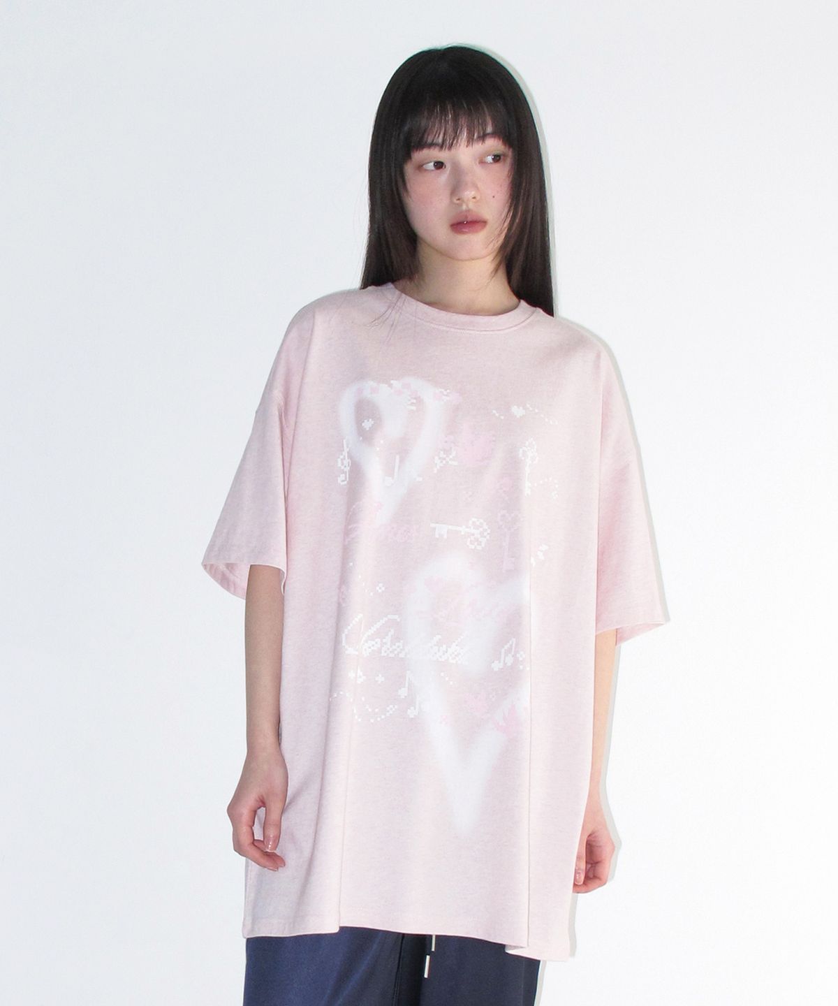 아메스 월드와이드(AMES-WORLDWIDE) HEART PIXEL ART TEE PINK