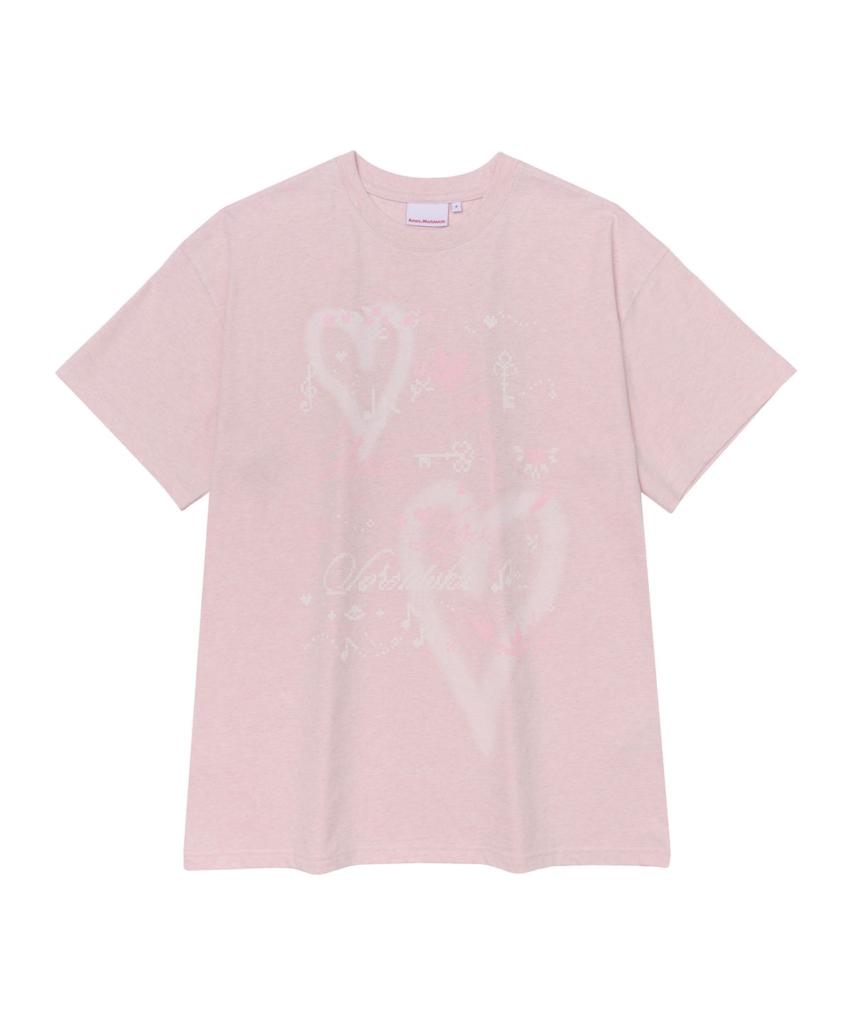 아메스 월드와이드(AMES-WORLDWIDE) HEART PIXEL ART TEE PINK