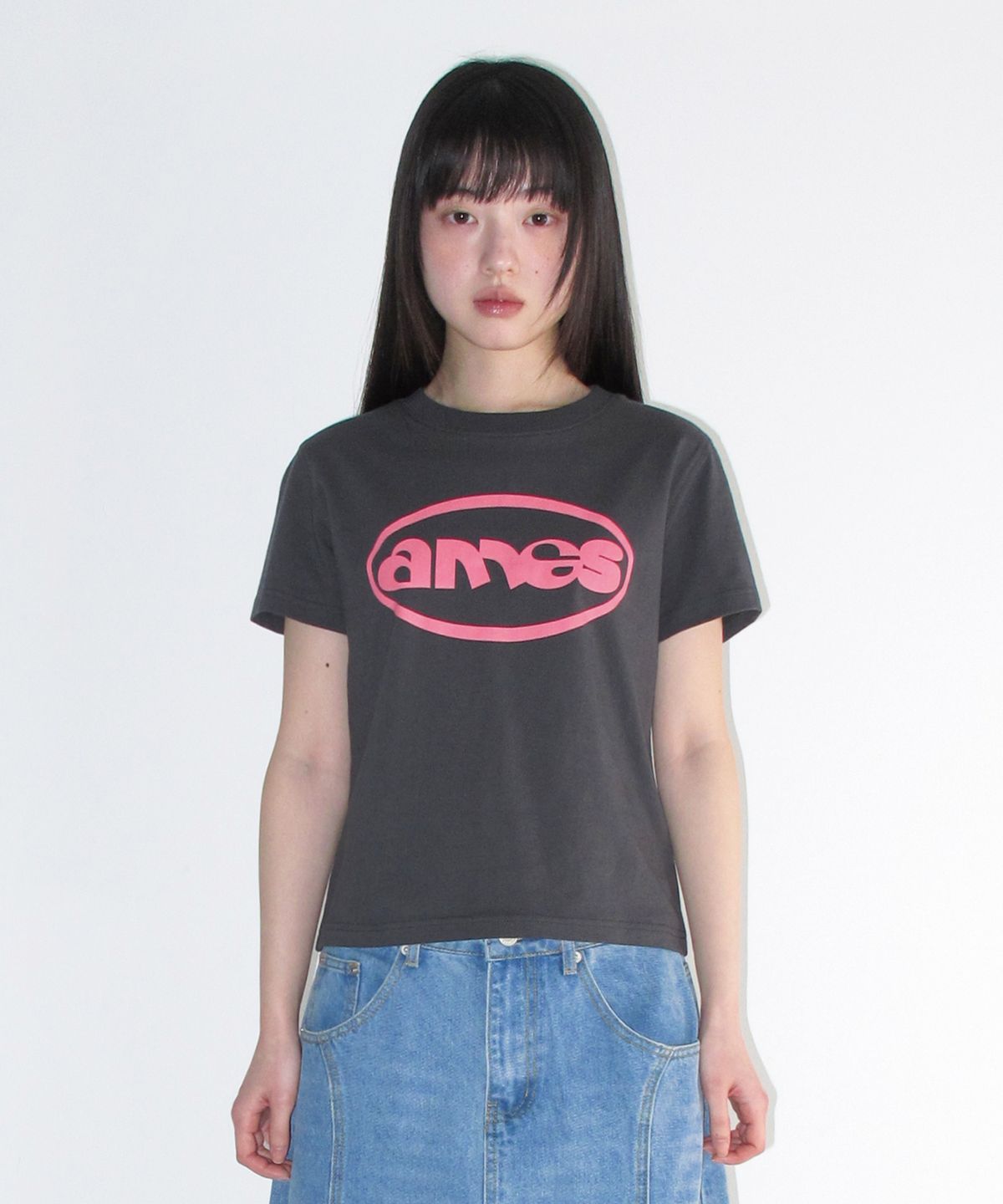 아메스 월드와이드(AMES-WORLDWIDE) AMES CIRCLE LOGO SYMBOL TEE CHARCOAL