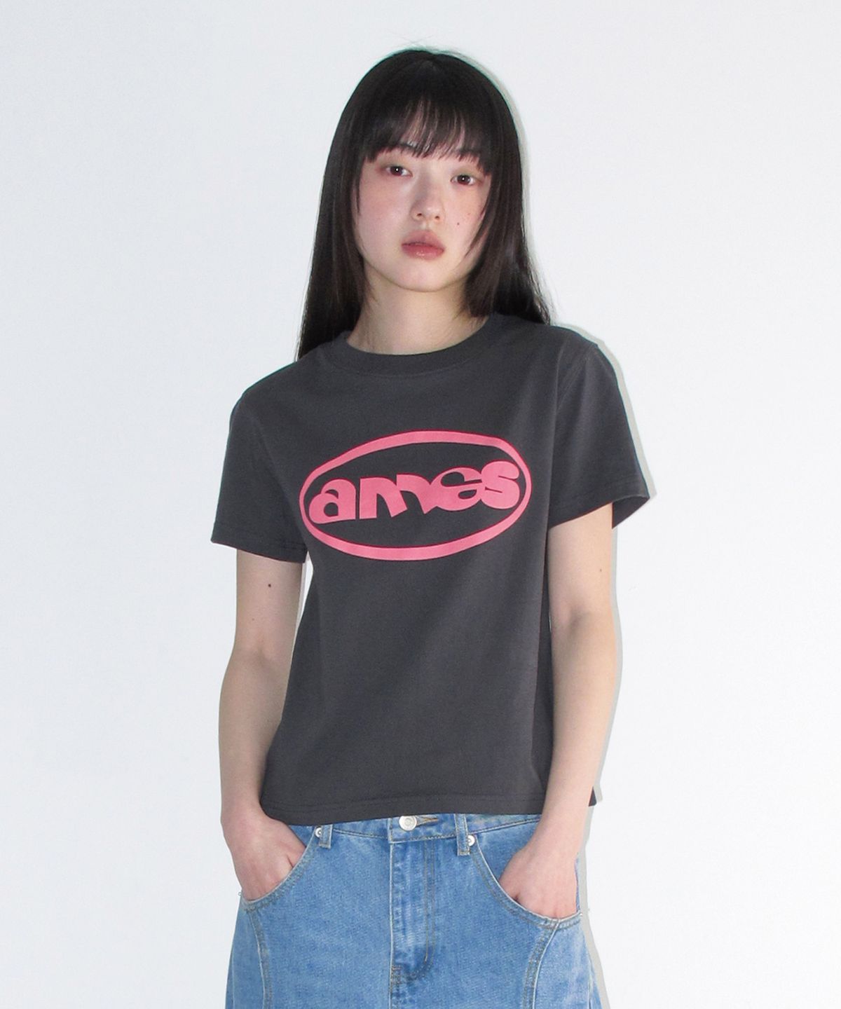 아메스 월드와이드(AMES-WORLDWIDE) AMES CIRCLE LOGO SYMBOL TEE CHARCOAL