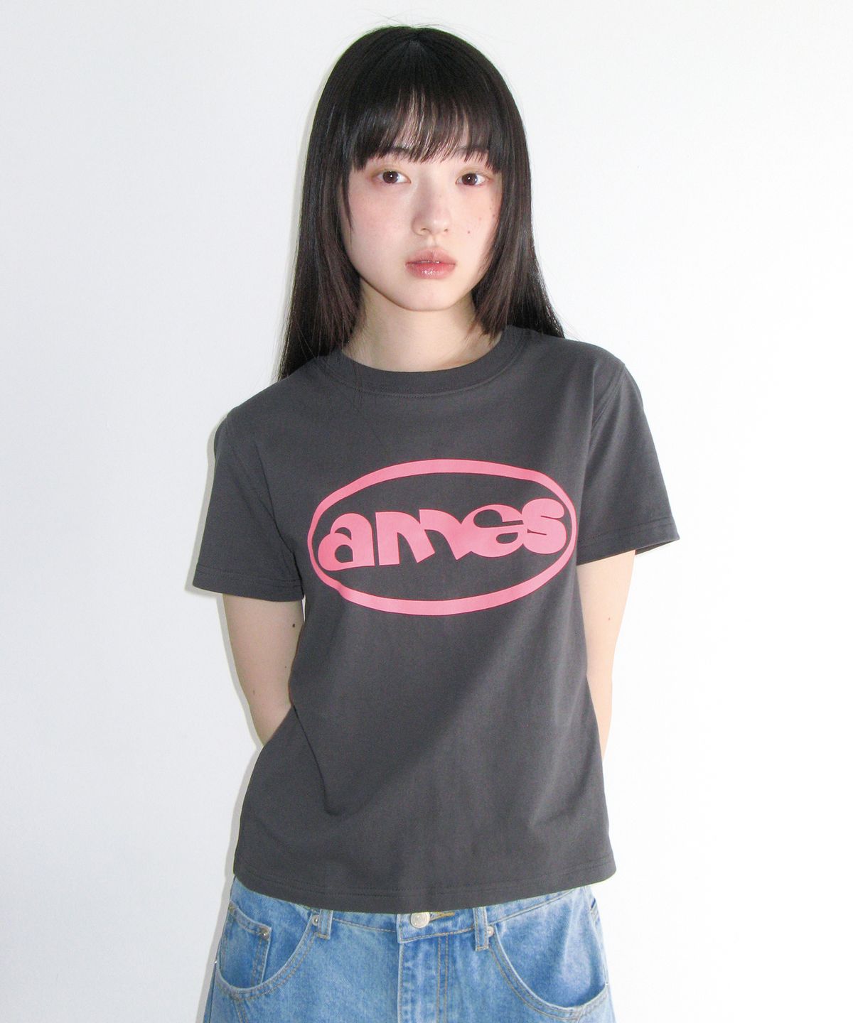 아메스 월드와이드(AMES-WORLDWIDE) AMES CIRCLE LOGO SYMBOL TEE CHARCOAL