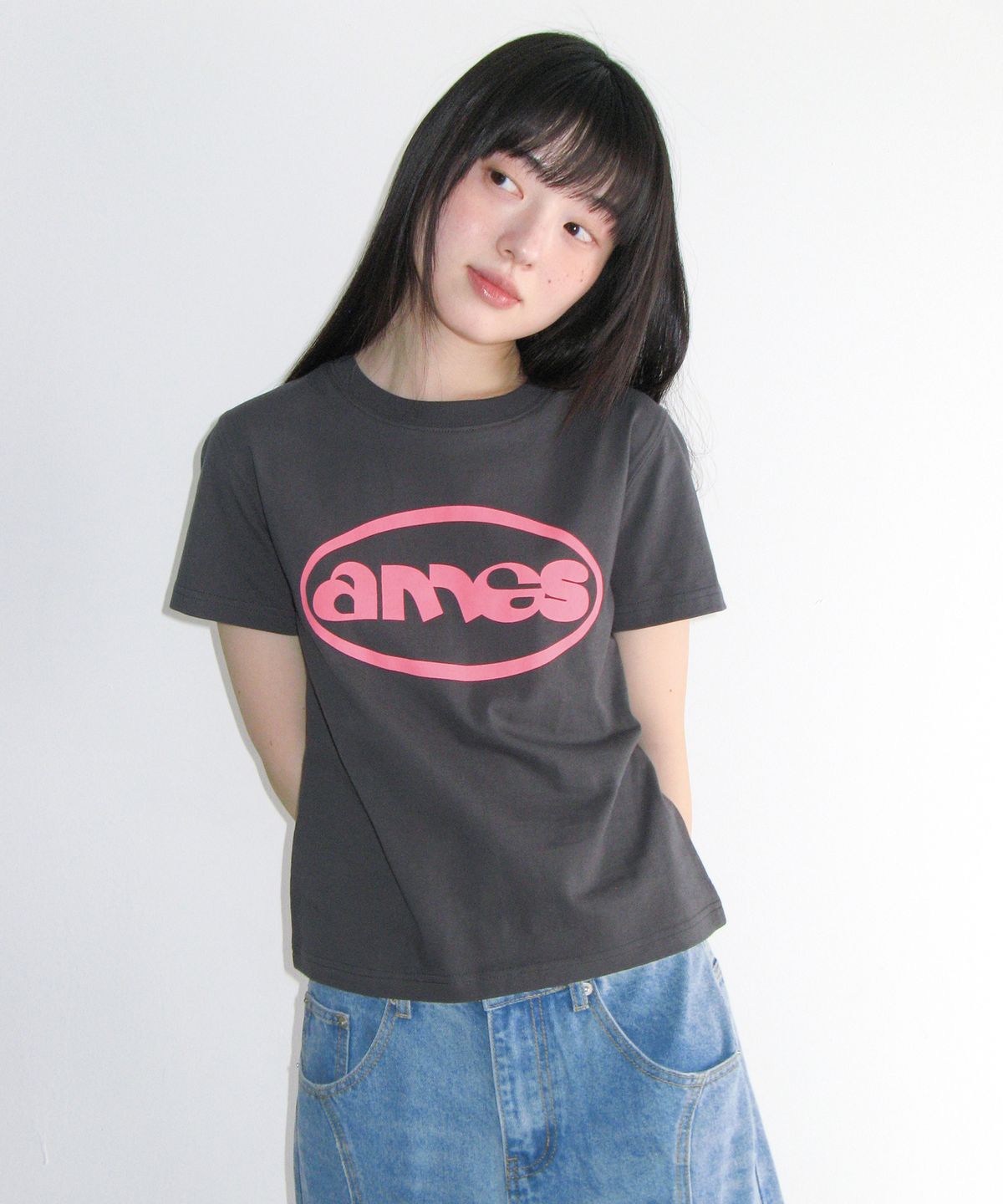 아메스 월드와이드(AMES-WORLDWIDE) AMES CIRCLE LOGO SYMBOL TEE CHARCOAL