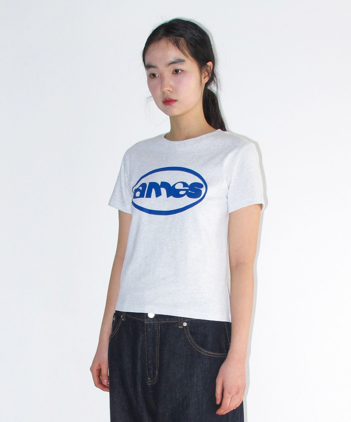아메스 월드와이드(AMES-WORLDWIDE) AMES CIRCLE LOGO SYMBOL TEE LIGHT GREY