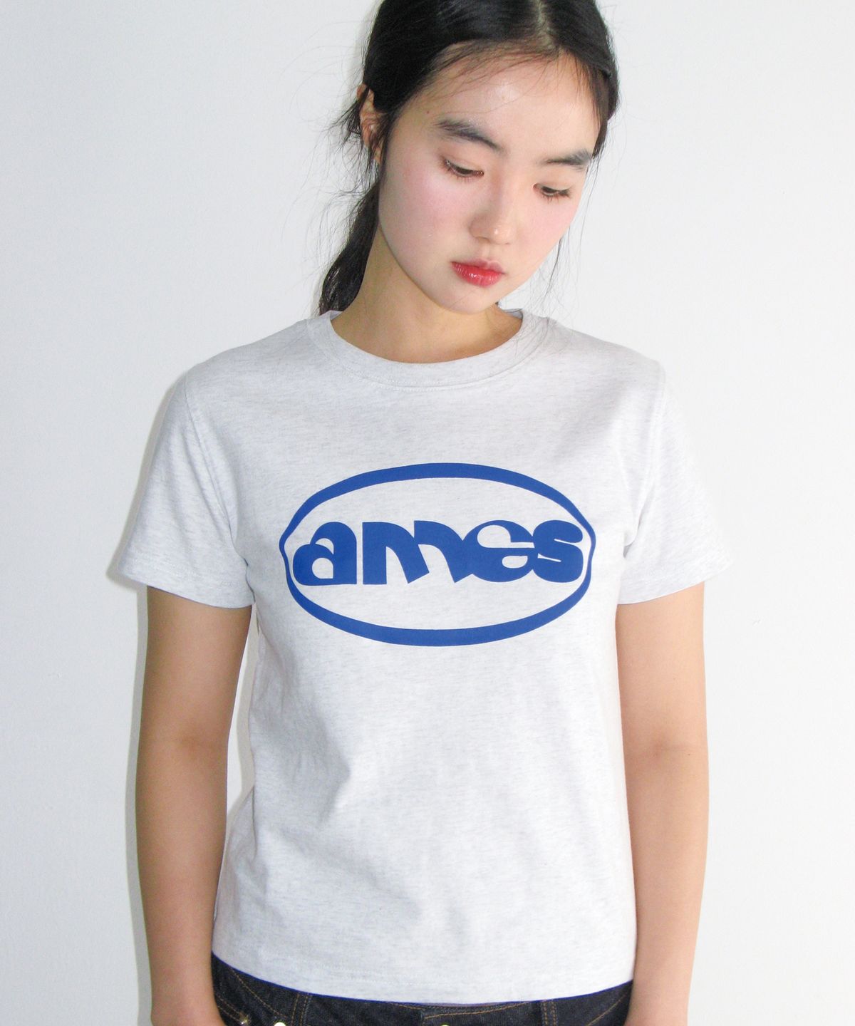 아메스 월드와이드(AMES-WORLDWIDE) AMES CIRCLE LOGO SYMBOL TEE LIGHT GREY