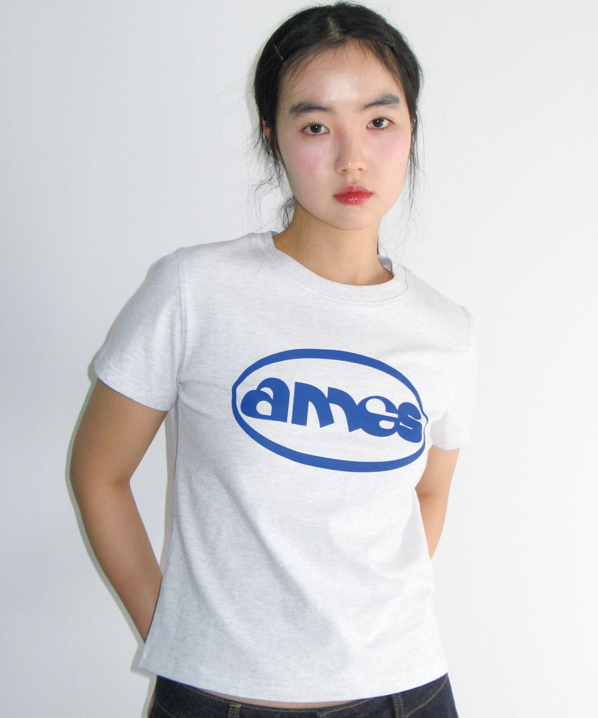 아메스 월드와이드(AMES-WORLDWIDE) AMES CIRCLE LOGO SYMBOL TEE LIGHT GREY
