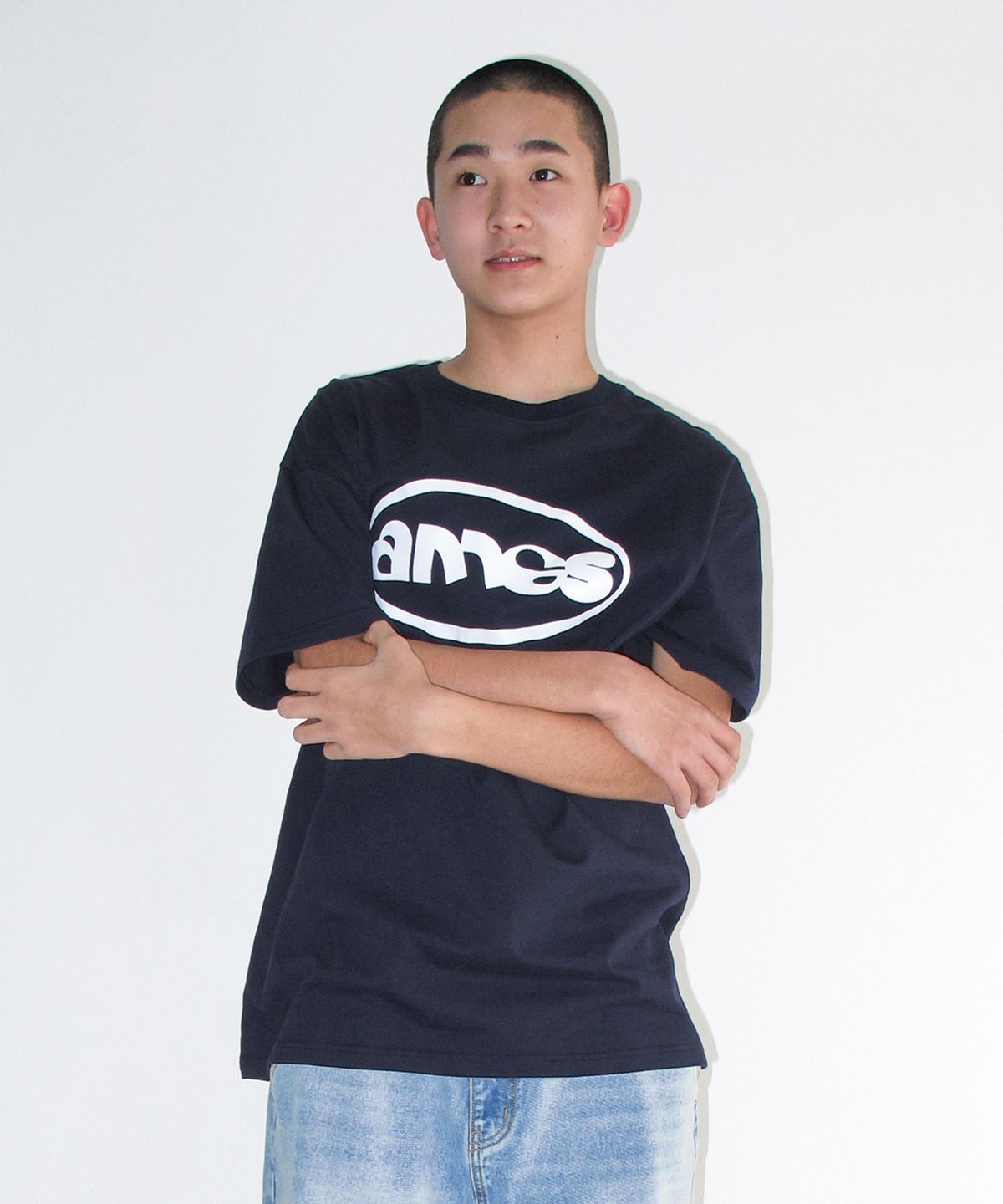 아메스 월드와이드(AMES-WORLDWIDE) AMES CIRCLE LOGO SYMBOL TEE NAVY