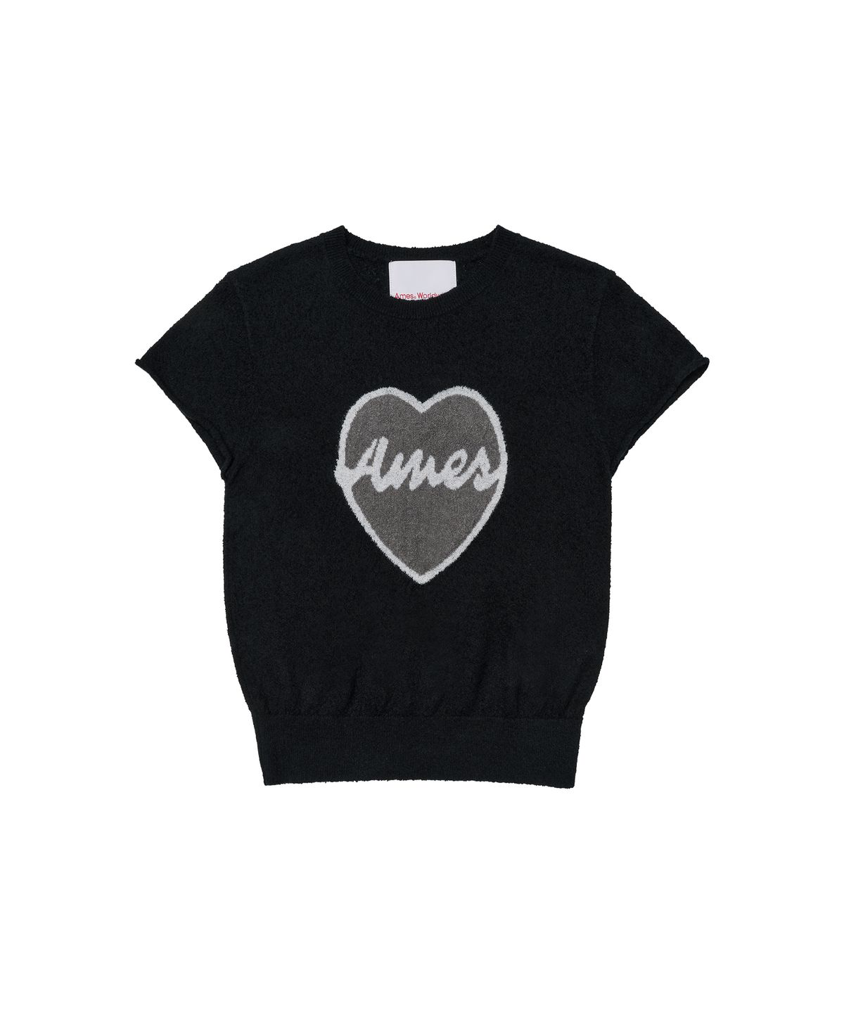 아메스 월드와이드(AMES-WORLDWIDE) HEART SHORT SLEEVE KNIT BLACK