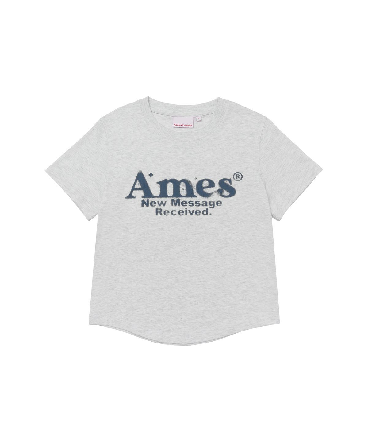 아메스 월드와이드(AMES-WORLDWIDE) ROUND HEM CROP TEE LIGHT GREY