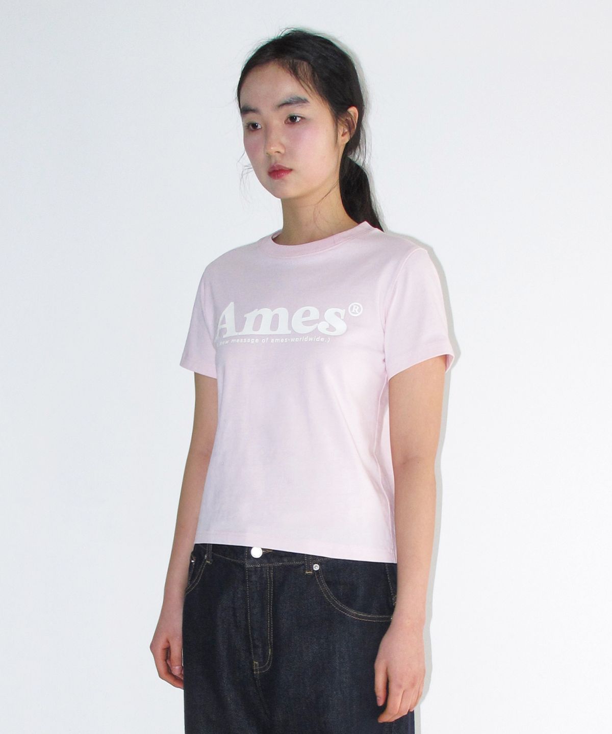 아메스 월드와이드(AMES-WORLDWIDE) BASIC LOGO TEE PINK