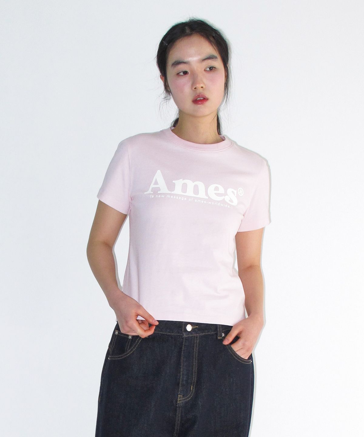 아메스 월드와이드(AMES-WORLDWIDE) BASIC LOGO TEE PINK