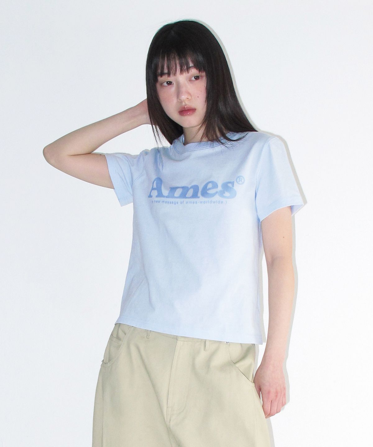 아메스 월드와이드(AMES-WORLDWIDE) BASIC LOGO TEE SKY BLUE