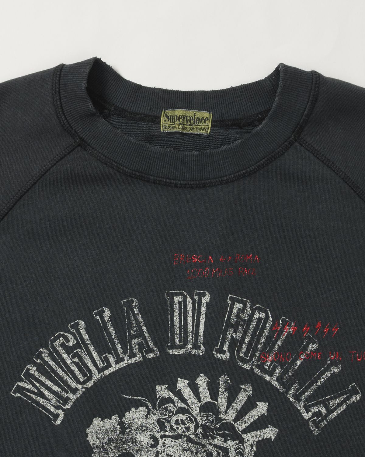 슈퍼벨로체(SUPERVELOCE) Miglia Raglan Sweatshirt Dark Charcoal