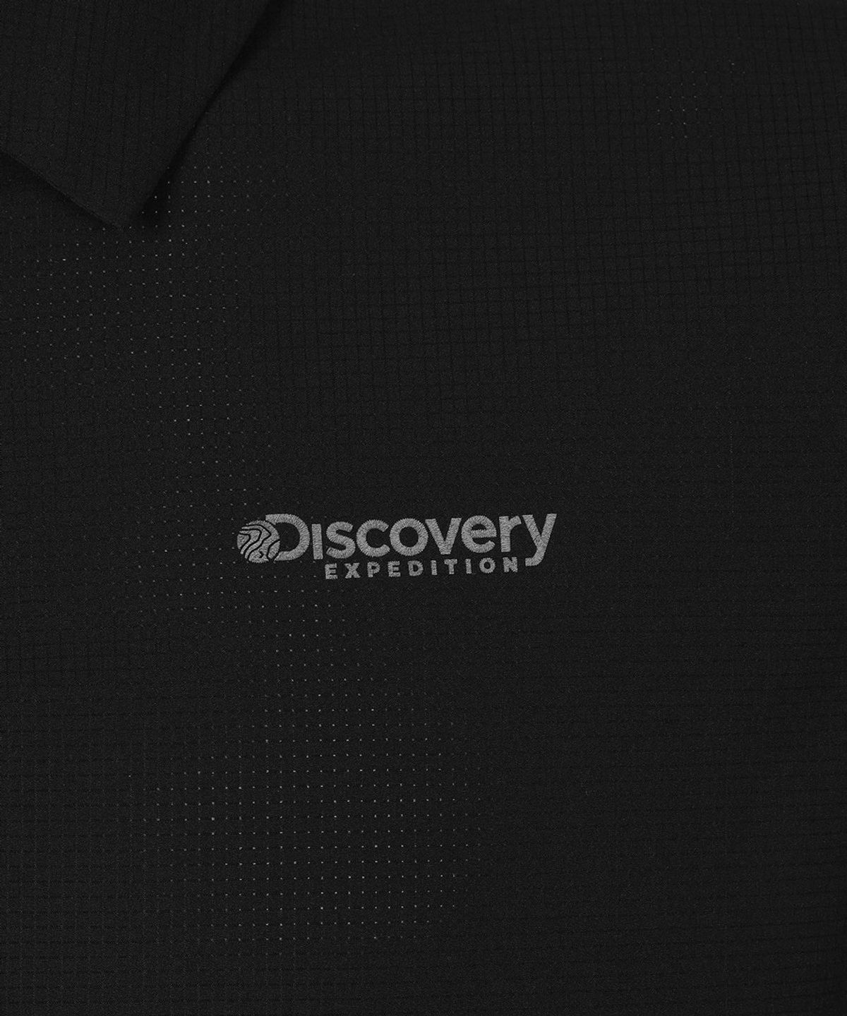 디스커버리 익스페디션(DISCOVERY EXPEDITION) 남성 에어홀 우븐 카라티 (BLACK)
