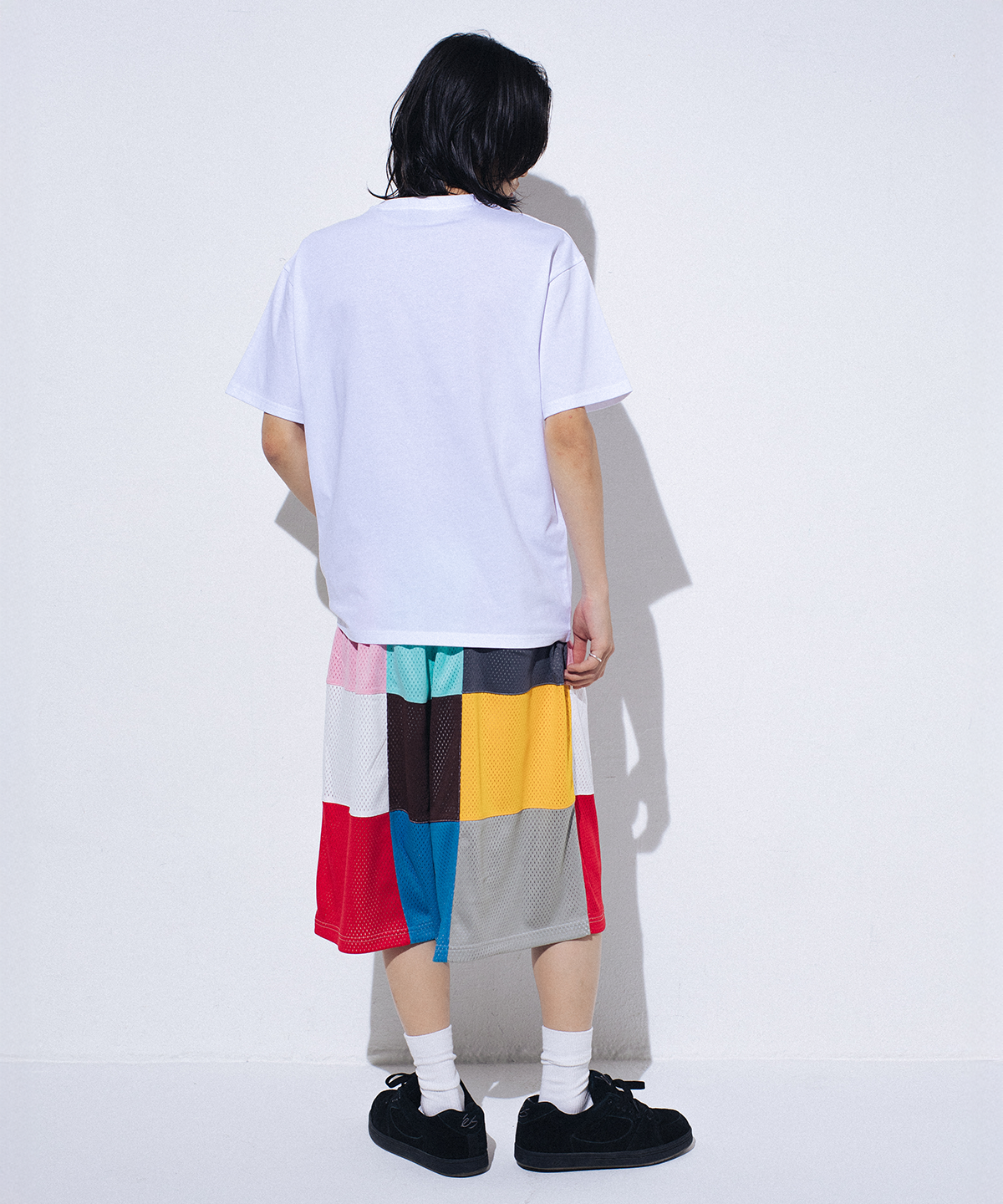 위캔더스(WKNDRS) PATCHWORK MESH SHORTS (L.MIX)