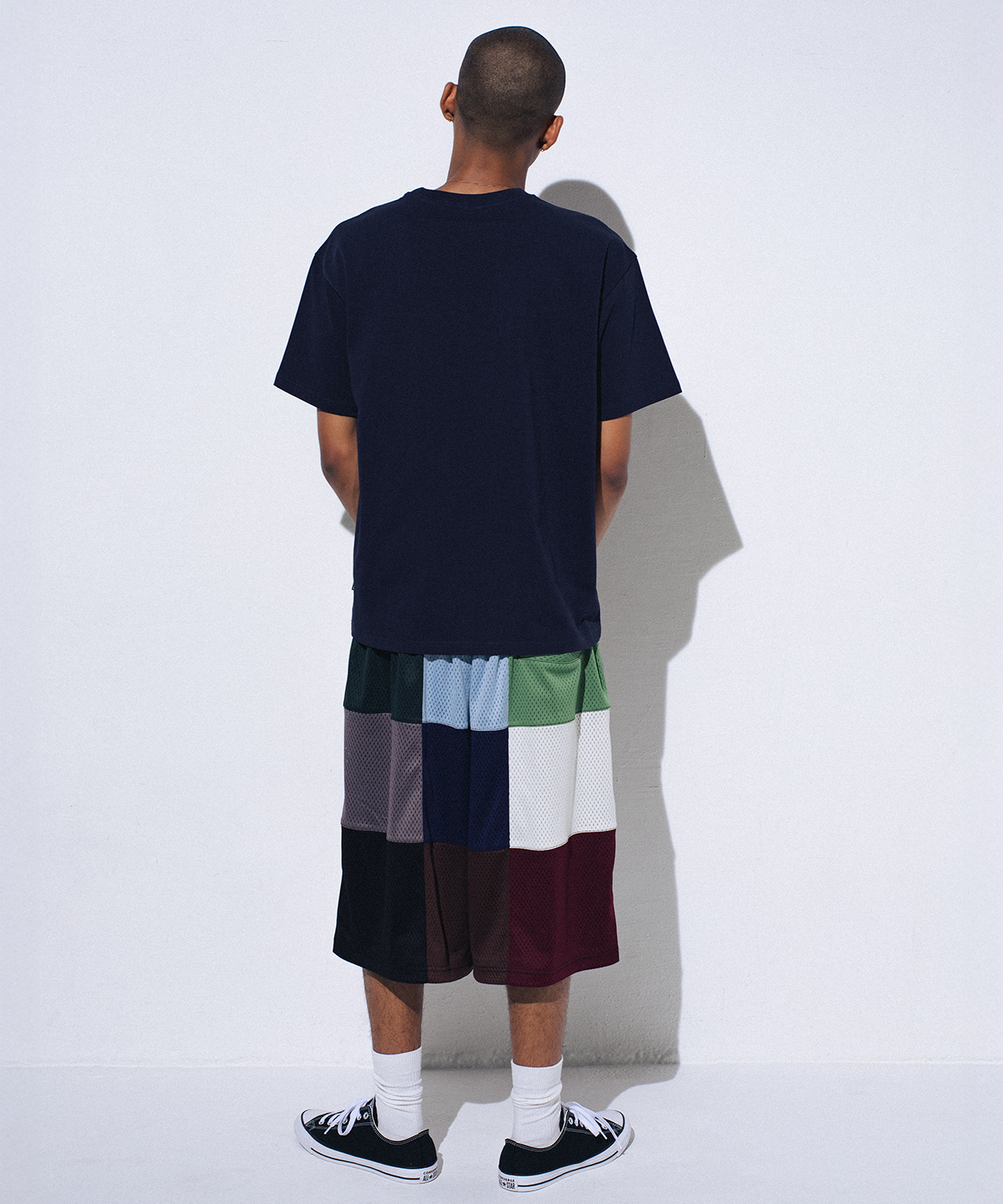 위캔더스(WKNDRS) PATCHWORK MESH SHORTS (D.MIX)