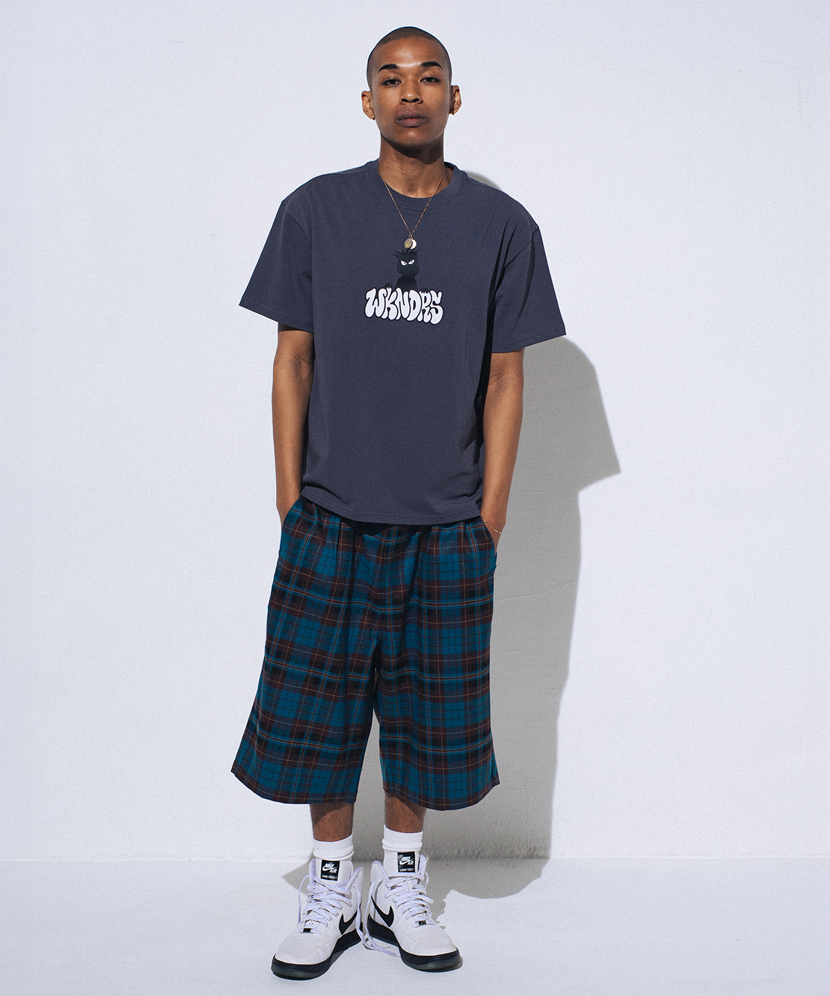 위캔더스(WKNDRS) PLAID EASY SHORTS (BLUE)