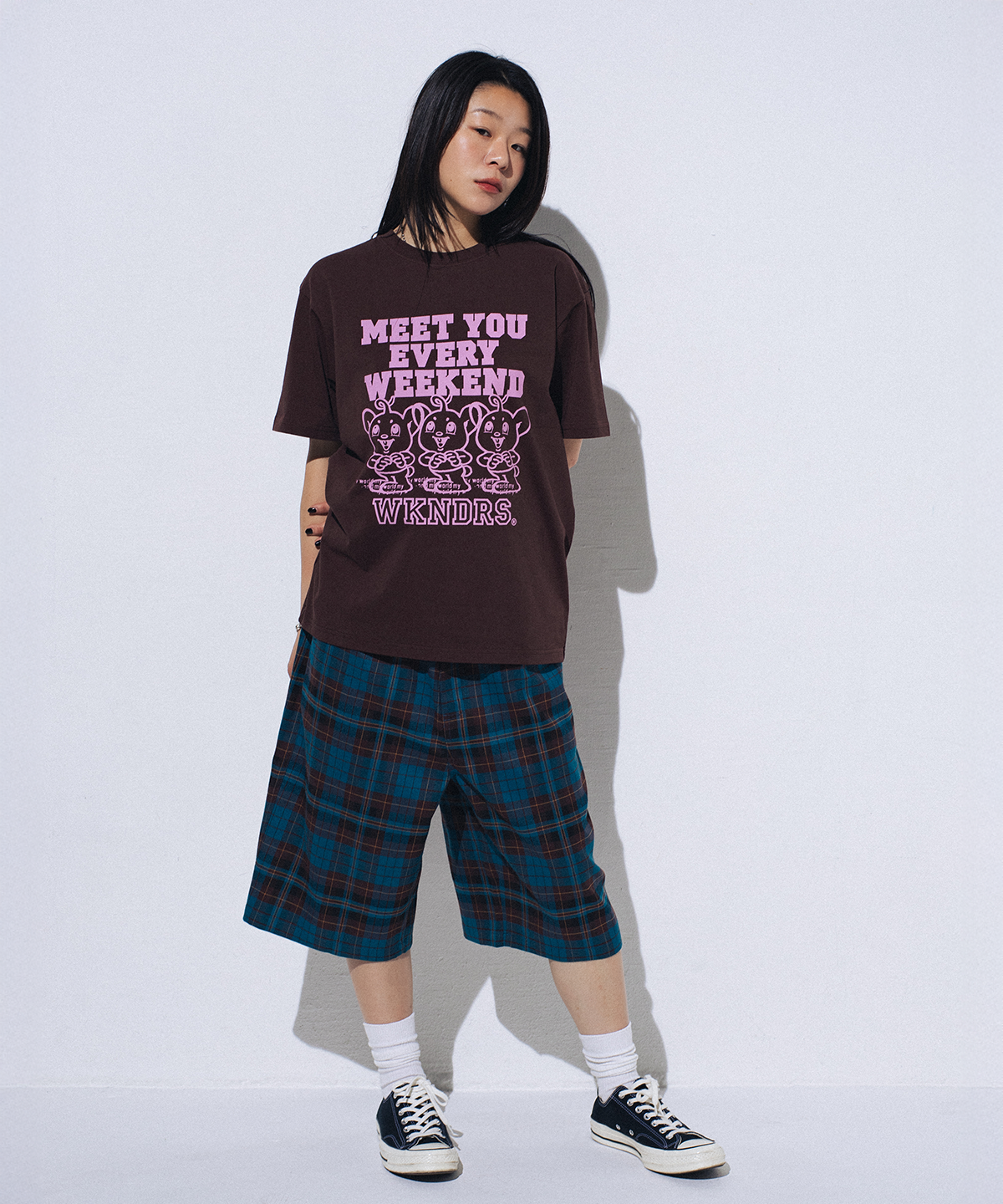 위캔더스(WKNDRS) PLAID EASY SHORTS (BLUE)