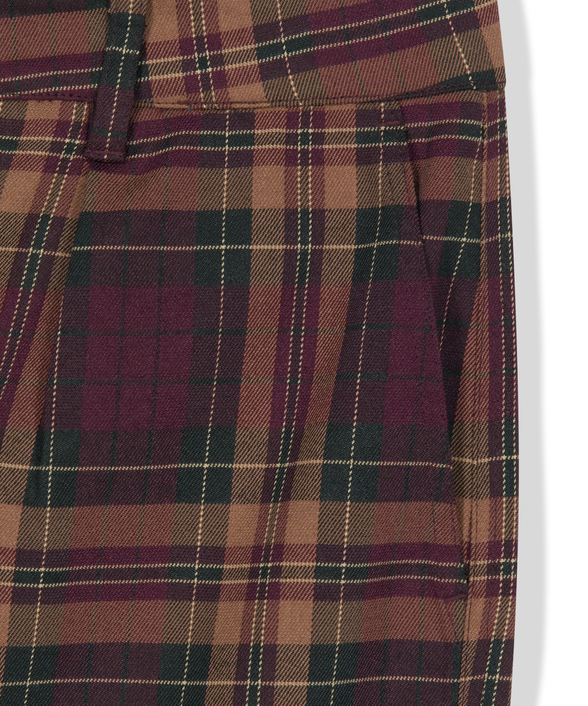 위캔더스(WKNDRS) PLAID EASY SHORTS (BURGUNDY)