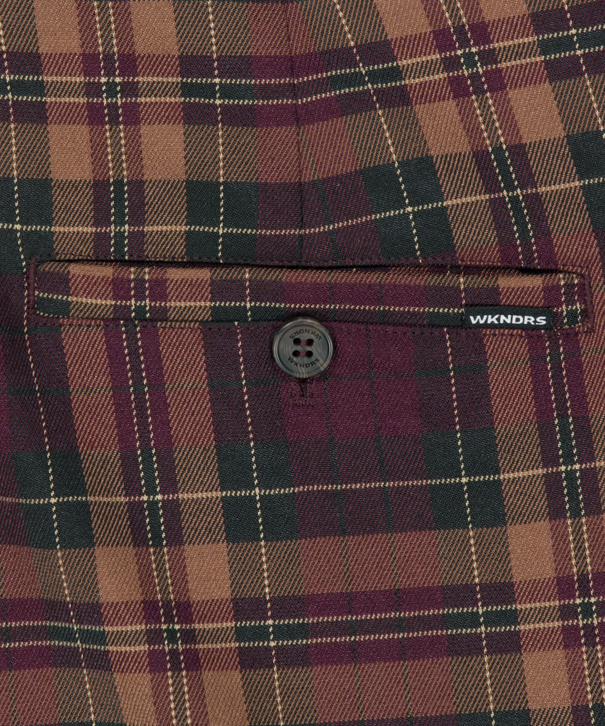 위캔더스(WKNDRS) PLAID EASY SHORTS (BURGUNDY)