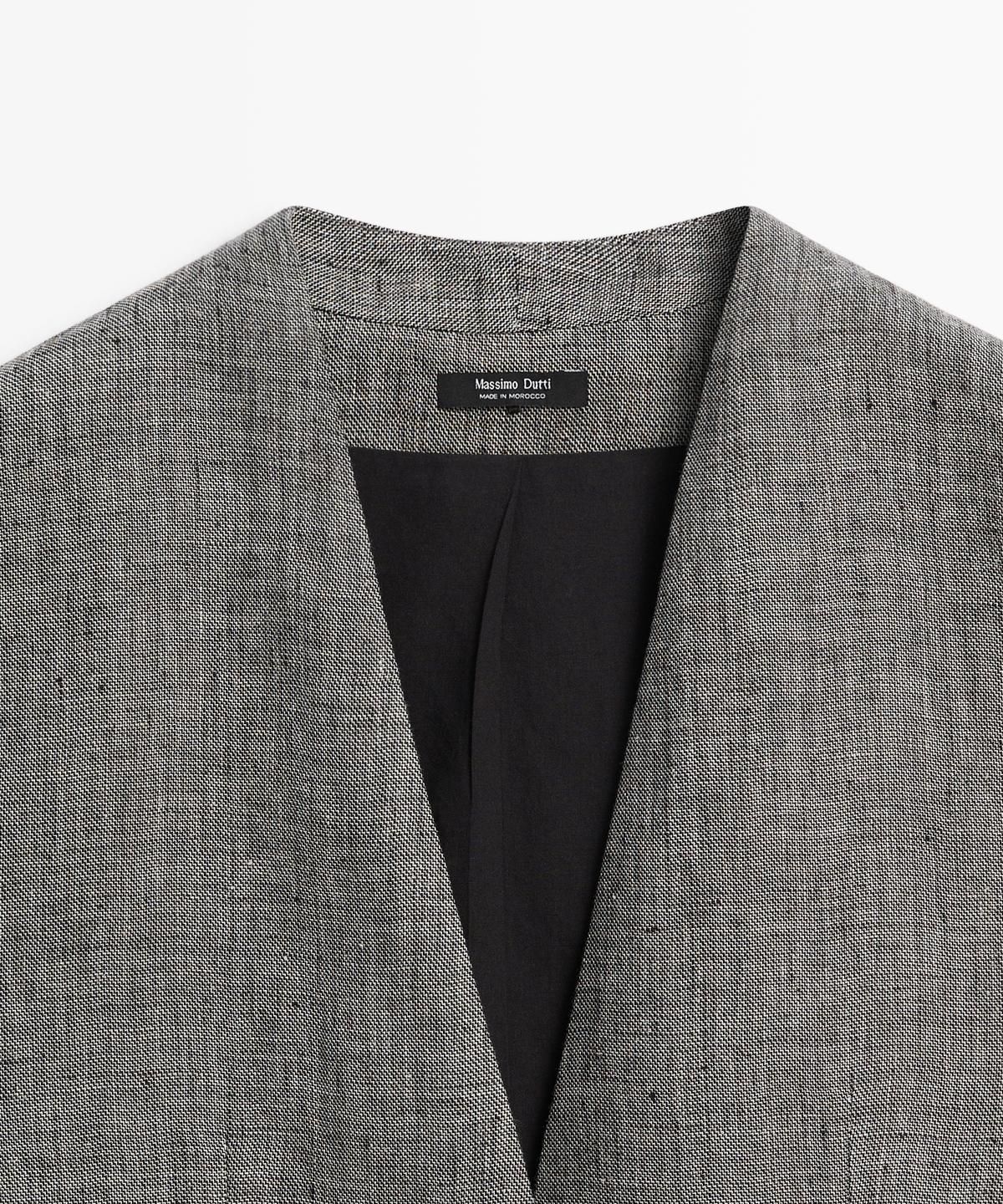 마시모두띠(MASSIMO DUTTI) 숄더 디테일 린넨 베스트