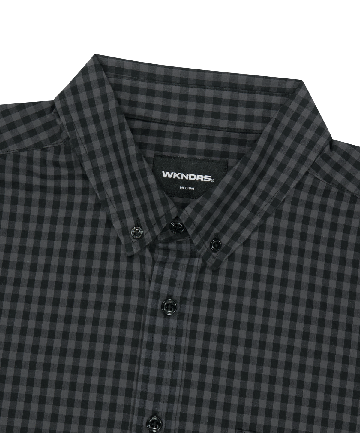 위캔더스(WKNDRS) GINGHAM CHECK SHIRT (BLACK)
