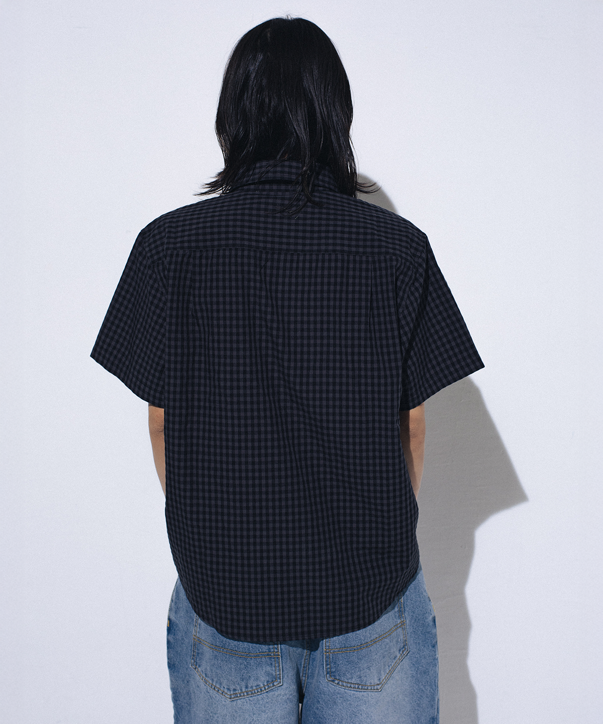 위캔더스(WKNDRS) GINGHAM CHECK SHIRT (BLACK)