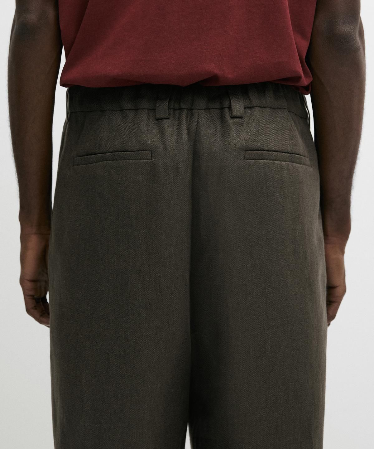 마시모두띠(MASSIMO DUTTI) 헤링본 린넨 팬츠