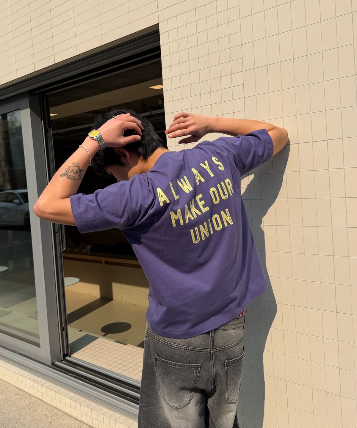 아모우(AMOU) HOLIDAY Half T- Shirts Purple