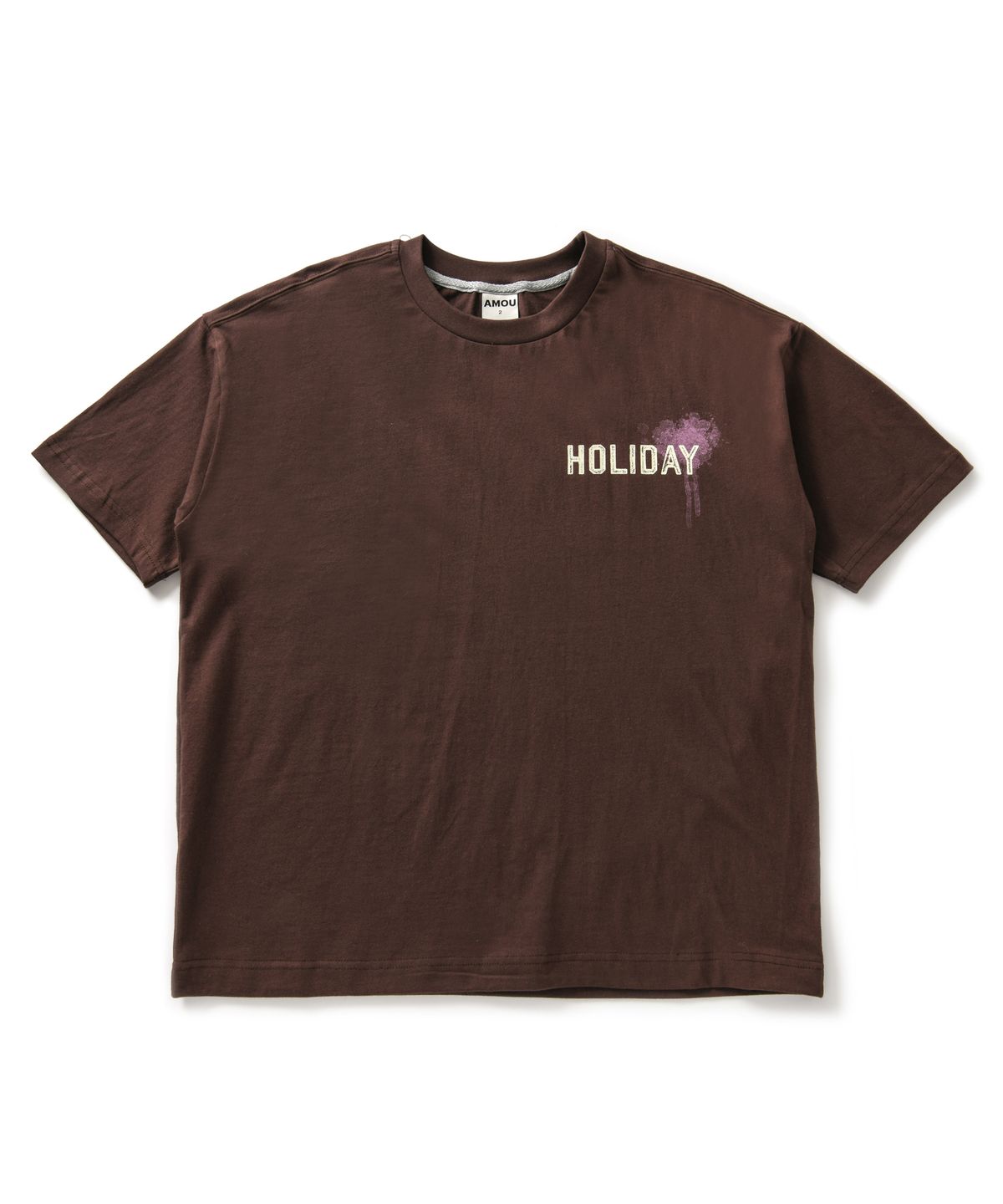 아모우(AMOU) HOLIDAY Half T-Shirts Brown