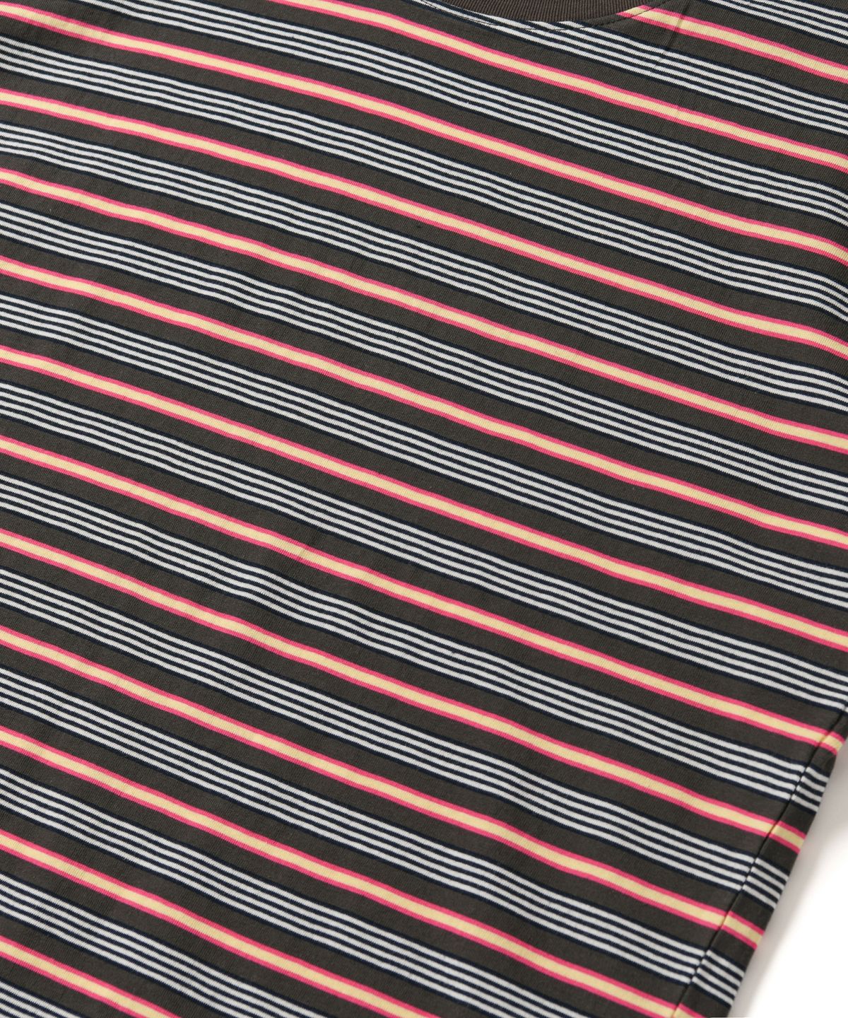 아모우(AMOU) AMOU Multi Stripe Ringer T-Shirts Brown