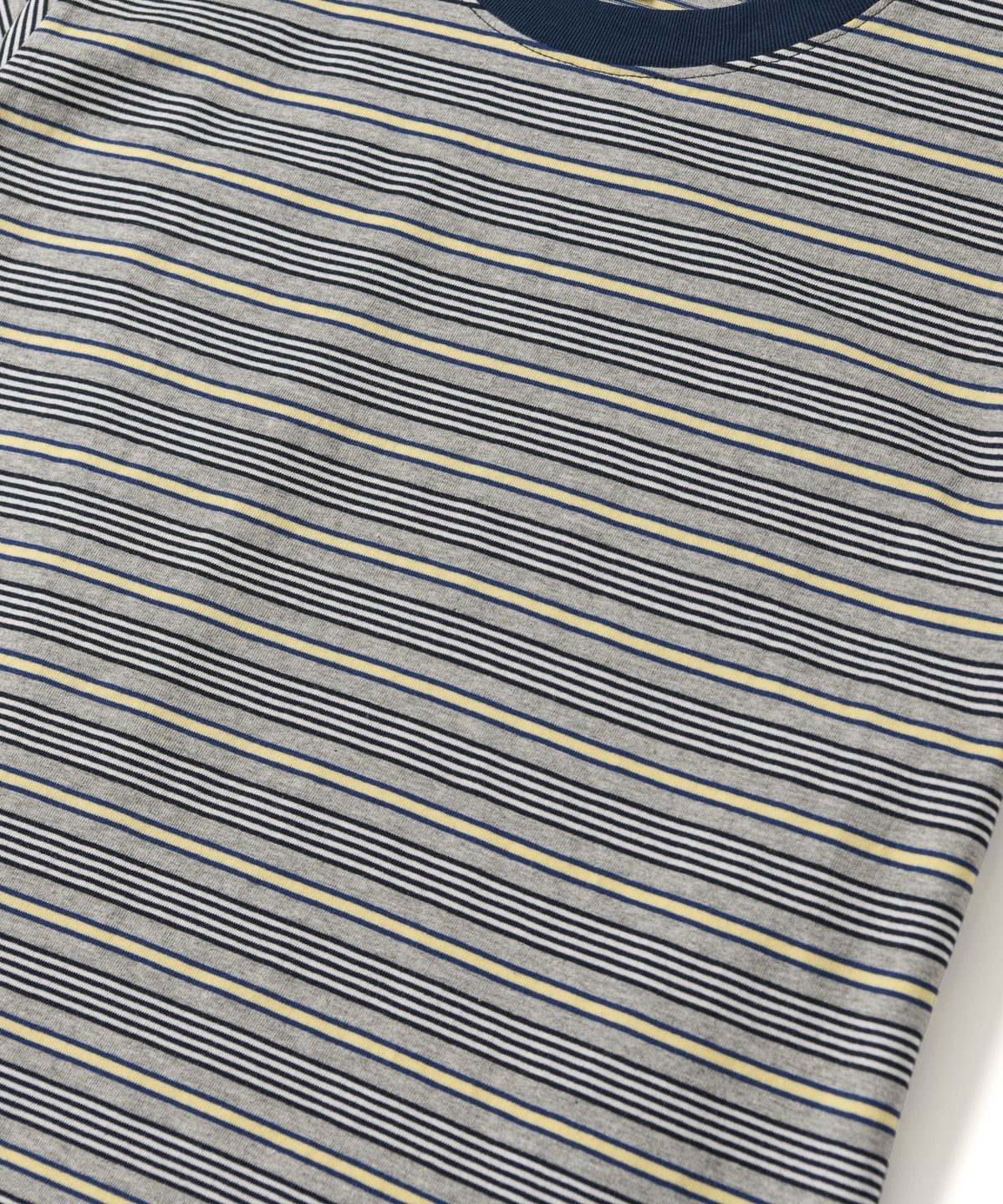 아모우(AMOU) AMOU Multi Stripe Ringer T-Shirts Melange